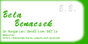 bela benacsek business card